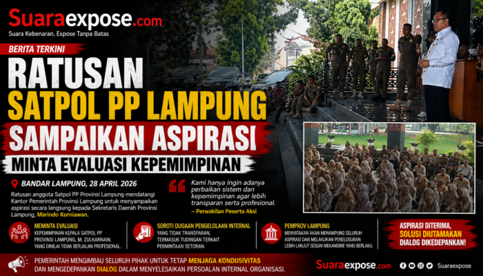 Ratusan Anggota Satpol PP Lampung Sampaikan Aspirasi ke Pemprov, Minta Evaluasi Kepemimpinan