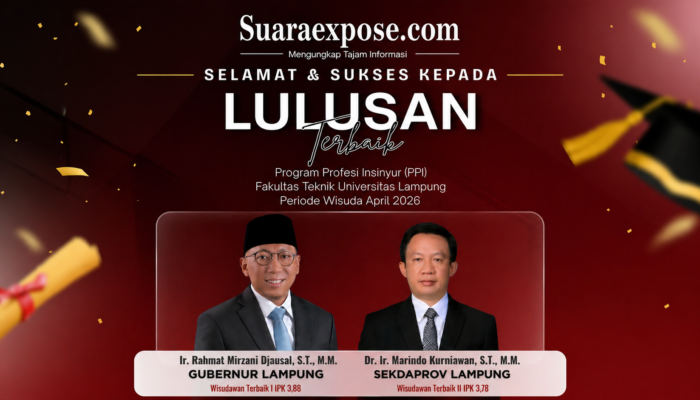 Prestasi Gemilang Lulusan Terbaik PPI Fakultas Teknik Universitas Lampung Periode April 2026