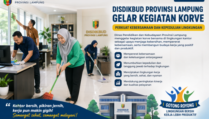 Disdikbud Provinsi Lampung Gelar Kegiatan Korve, Perkuat Kebersamaan dan Kepedulian Lingkungan