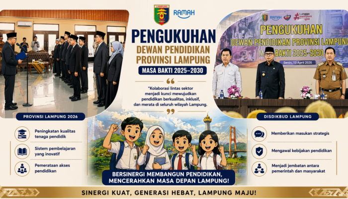 Pengukuhan Dewan Pendidikan Provinsi Lampung Masa Bakti 2025–2030