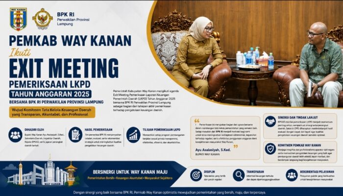 Exit Meeting Pemeriksaan LKPD 2025 Bersama BPK RI, Pemkab Way Kanan Perkuat Komitmen Tata Kelola Keuangan yang Transparan dan Akuntabel