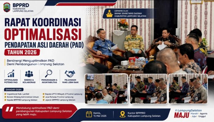 BPPRD Kabupaten Lampung Selatan Gelar Rapat Koordinasi Optimalisasi PAD Tahun 2026