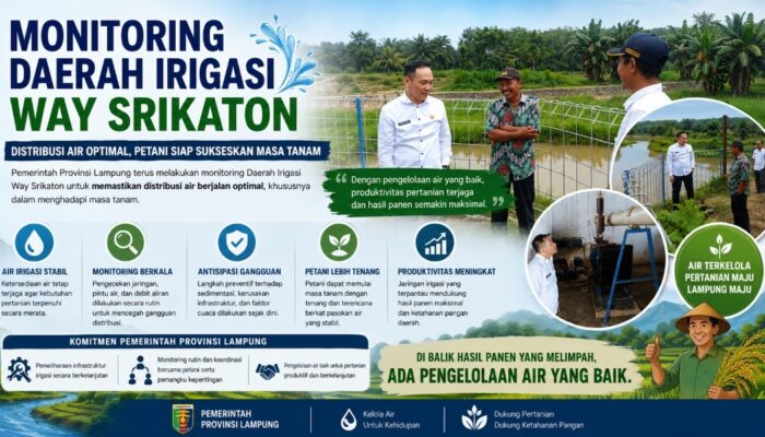 Monitoring Irigasi Way Srikaton Dilakukan Intensif, Pastikan Distribusi Air Optimal Hadapi Masa Tanam