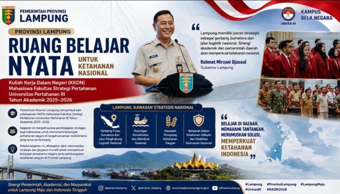 Lampung Jadi Laboratorium Strategis Ketahanan Nasional, Mahasiswa Unhan RI Jalani KKDN di Provinsi Lampung