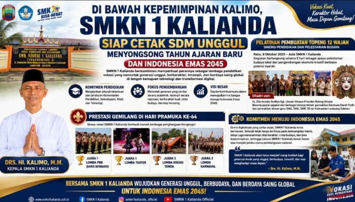 Di Bawah Kepemimpinan Kalimo, SMKN 1 Kalianda Siap Cetak SDM Unggul Menyongsong Tahun Ajaran Baru dan Indonesia Emas 2045