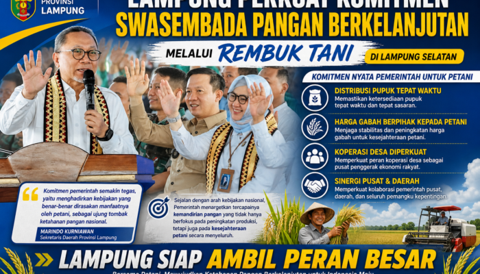 Lampung Perkuat Komitmen Swasembada Pangan Berkelanjutan Melalui Rembuk Tani