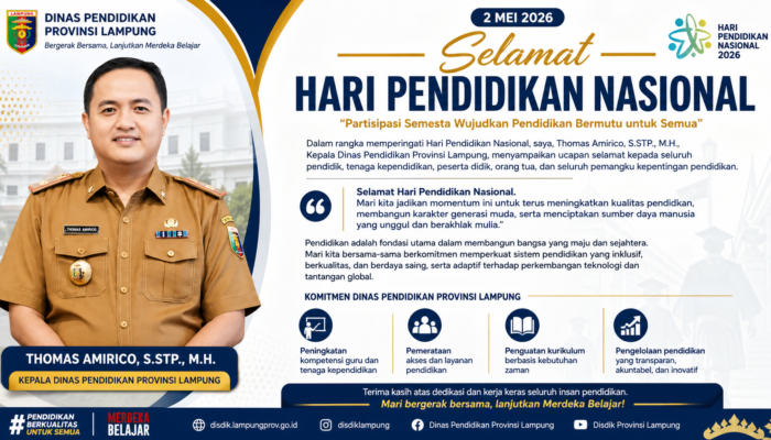 Kepala Dinas Pendidikan Provinsi Sampaikan Ucapan Selamat Hari Pendidikan Nasional