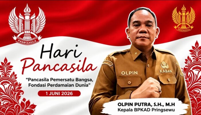 Peringati Hari Lahir Pancasila 2026, BPKAD Kabupaten Pringsewu Ajak Masyarakat Perkuat Persatuan dan Semangat Kebangsaan