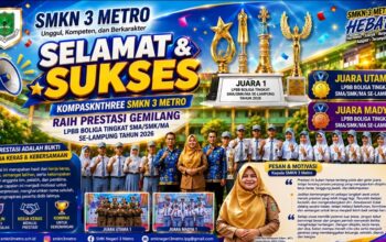 KOMPASKNTHREE SMKN 3 Metro Torehkan Prestasi Gemilang, Raih Juara Utama dan Juara Madya pada LPBB Boliga Tingkat SMA/SMK/MA se-Lampung