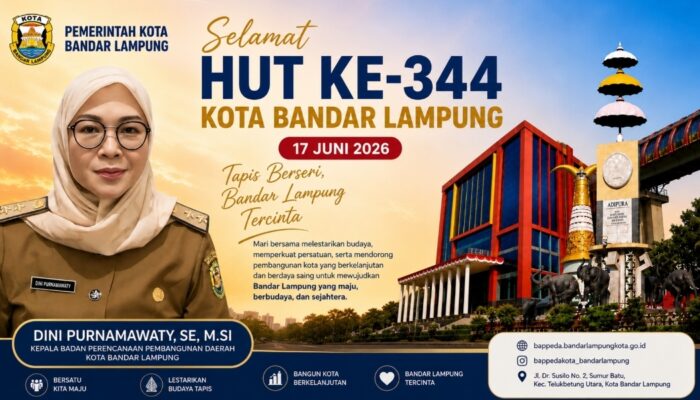 Kapala BAPPEDA Kota Bandar Lampung Dini Purnamawaty S.E., M.S.I., Sampaikan Ucapan HUT Ke – 344 Kota Bandar Lampung