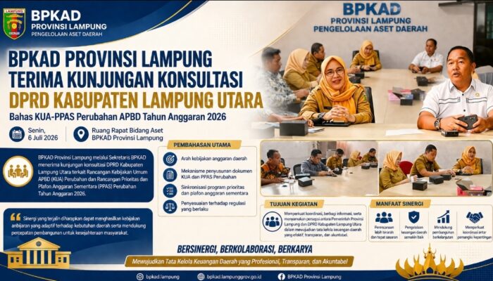 BKAD Provinsi Lampung Terima Kunjungan Konsultasi DPRD Lampung Utara Bahas KUA-PPAS Perubahan APBD 2026