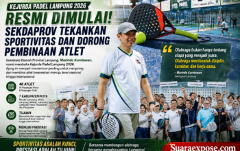 Kejurda Padel Lampung 2026 Resmi Dimulai, Sekdaprov Dorong Sportivitas dan Pembinaan Atlet Berprestasi