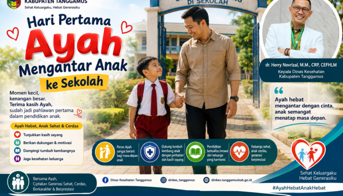 Dinas Kesehatan Kabupaten Tanggamus Ajak Ayah Dampingi Anak di Hari Pertama Sekolah