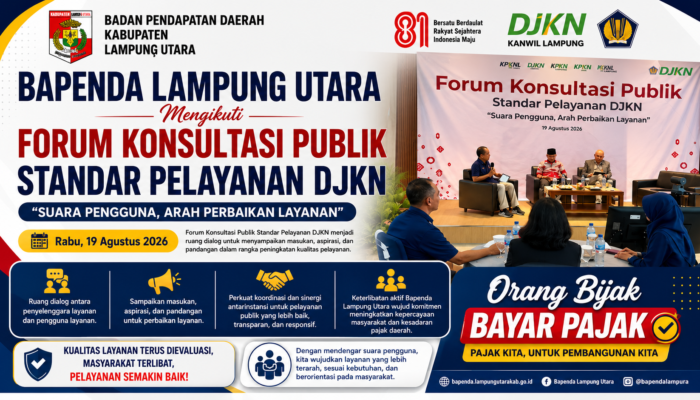 Bapenda Lampung Utara Ikuti Forum Konsultasi Publik Standar Pelayanan DJKN