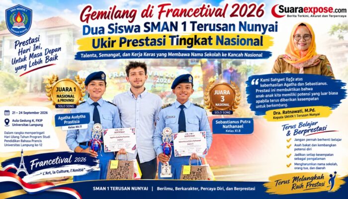 Gemilang di Francetival 2026, Dua Siswa SMAN 1 Terusan Nunyai Ukir Prestasi Tingkat Nasional