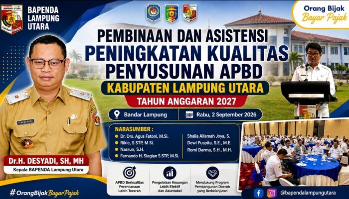 Bapenda Lampung Utara Gelar Pembinaan dan Asistensi Penyusunan APBD Tahun Anggaran 2027