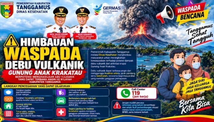 Pemkab Tanggamus dan Dinas Kesehatan Kabuten TanggamusImbau Masyarakat Waspada Dampak Debu Vulkanik Gunung Anak Krakatau
