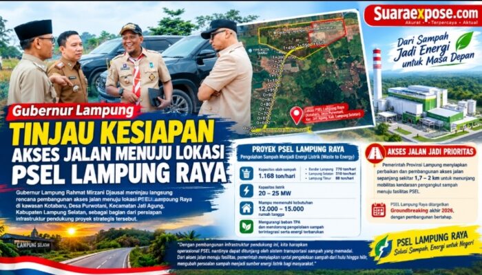 Gubernur Lampung Tinjau Kesiapan Akses Jalan Menuju Lokasi PSEL Lampung Raya