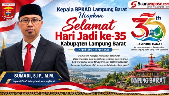 Kepala BPKAD Lampung Barat Ucapkan Selamat Hari Jadi ke-35 Kabupaten Lampung Barat
