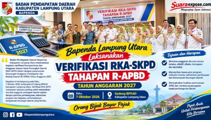 Bapenda Lampung Utara Laksanakan Verifikasi RKA-SKPD Tahapan R-APBD Tahun Anggaran 2027