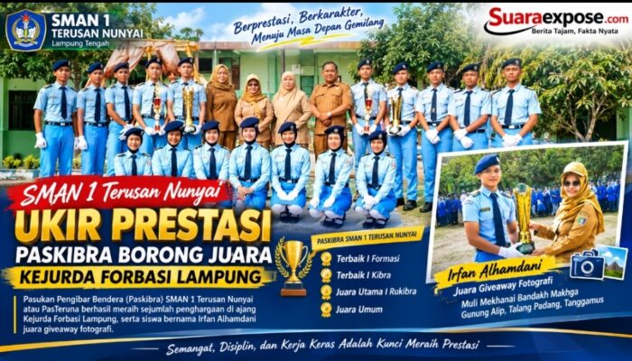 SMAN 1 Terusan Nunyai Ukir Prestasi, Paskibra Borong Juara Kejurda Forbasi Lampung